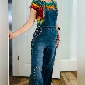 Urban Outfitters Heart Studded Overalls